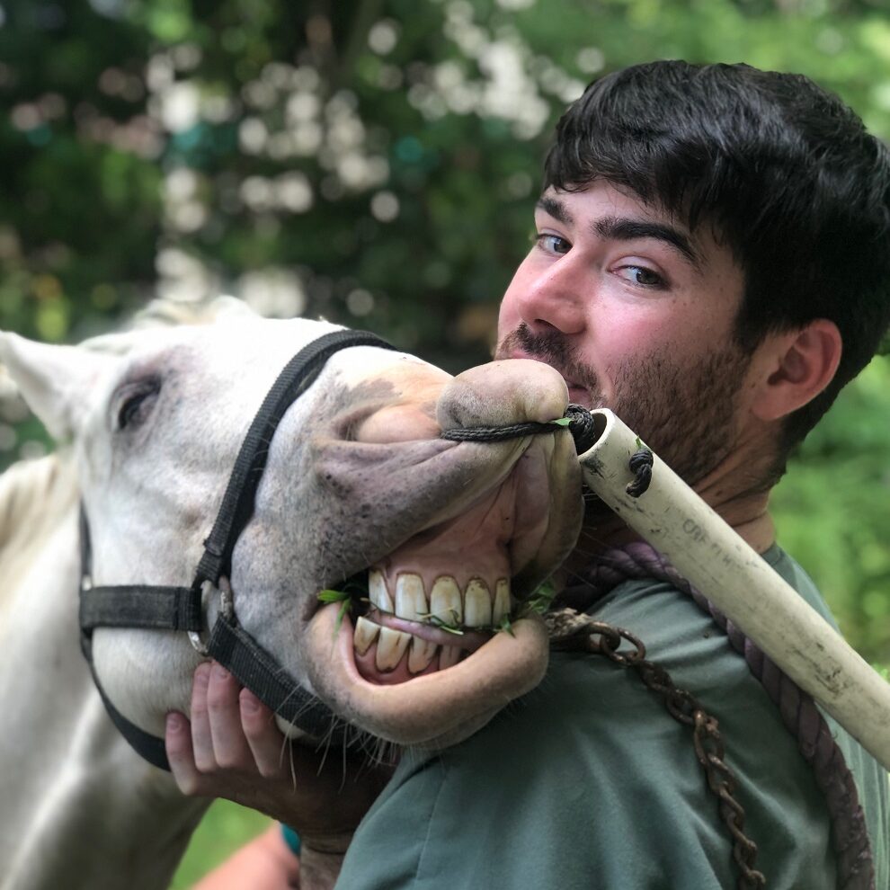 Conner Boley with a horse