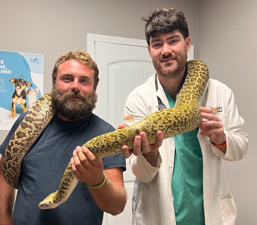 Conner Boley with a snake