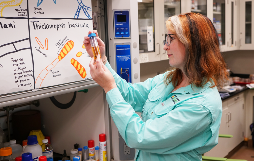 Claire Cooke in a lab