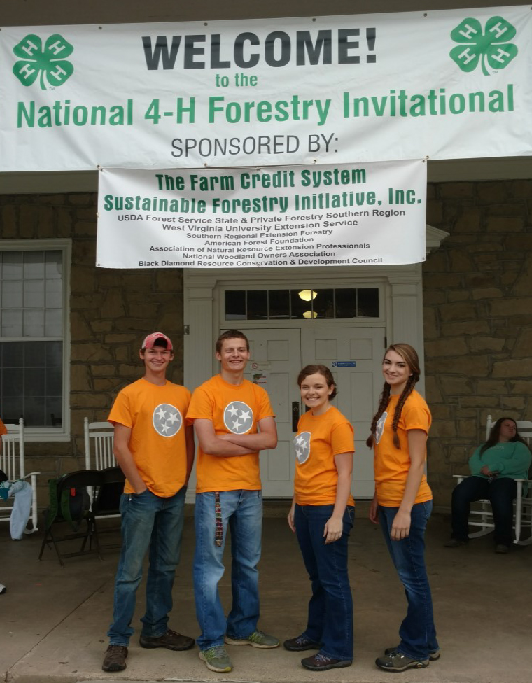 Putnam County Competes at National 4-H Forestry Invitational - Team mem- bers included Hannah Steger, Emily Welte, Luke Welte, and Dawsen Arms.