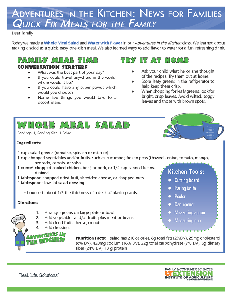 Adventures In the Kitchen: News for Families Quick Fix Meals for the Family