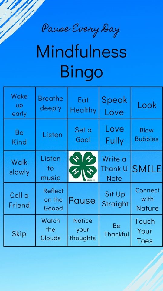 Pause Every Day - Mindfulness Bingo
