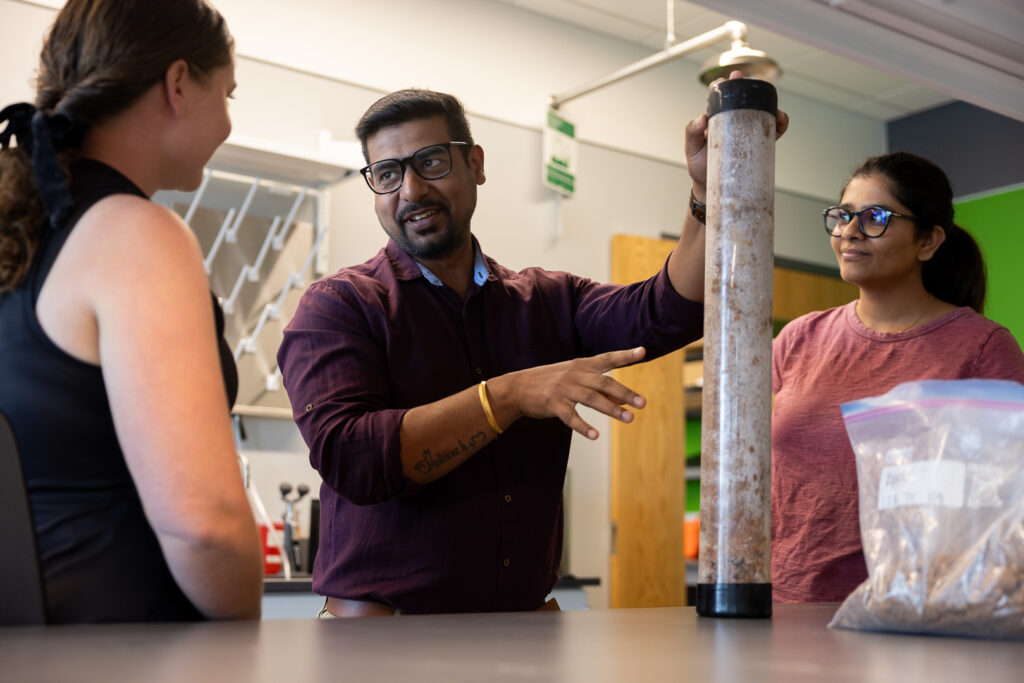 Deb Saha showing a demonstration