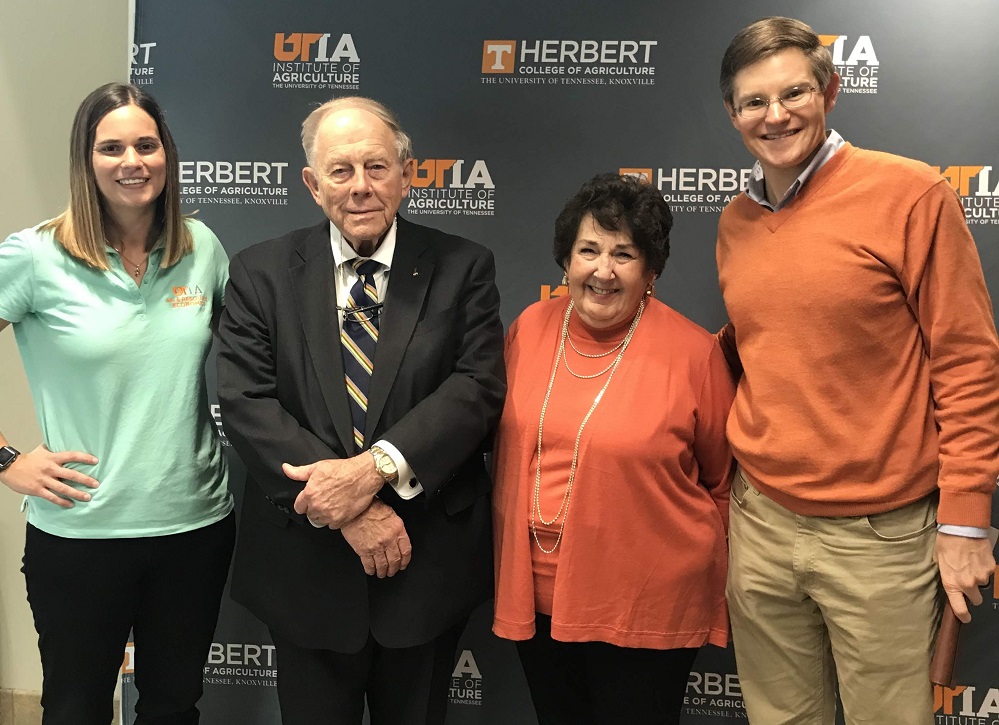 Karen DeLong with Jim Herbert, Judi Herbert, and Department Head Chris Boyer