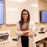 Sara Burns in the food sensory lab