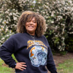 Genesis Nolan wearing a Tennessee sweatshirt