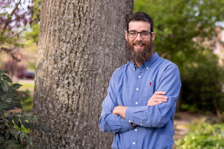 Lee Rumble in front of a tree
