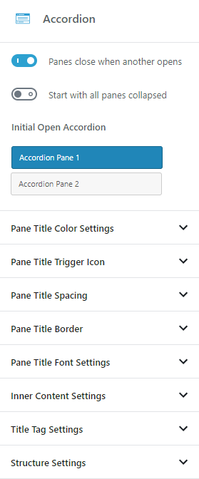 Options for Accordion