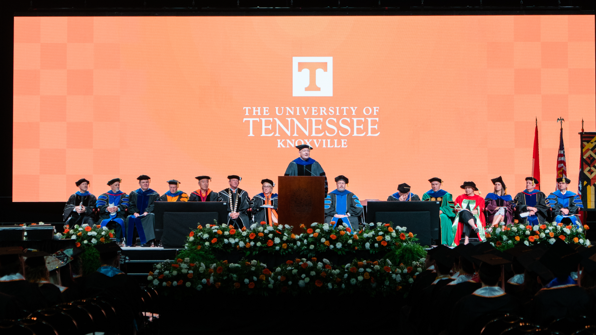 Keith Carver speaking at commencement