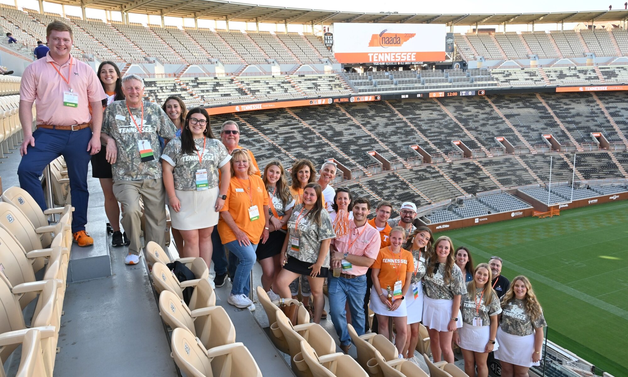 NAADA annual conference attendees visiting Neyland Stadium on the UT Knoxville campus.